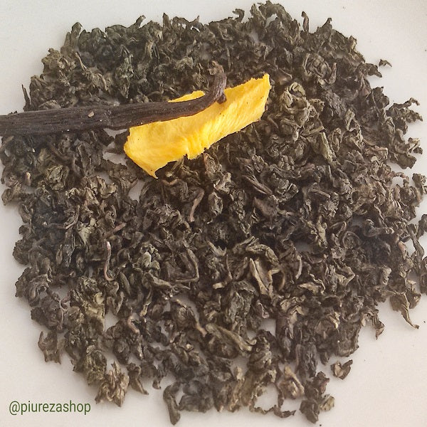 Té azul Oolong Tie Kuan Yin con Melocotón y Vainilla Piureza