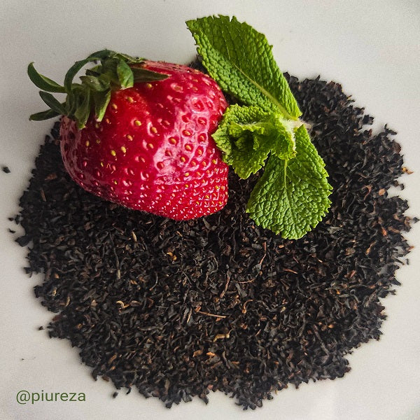 Té negro English Breakfast con Fresas y Menta Bio Piureza