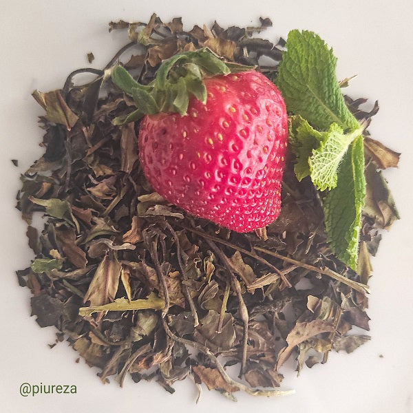 Té blanco Pai Mu Tan con Fresas y Menta Bio Piureza