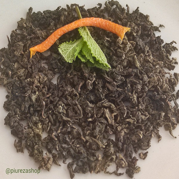 Té azul Oolong Tie Kuan con Menta y Naranja Piureza