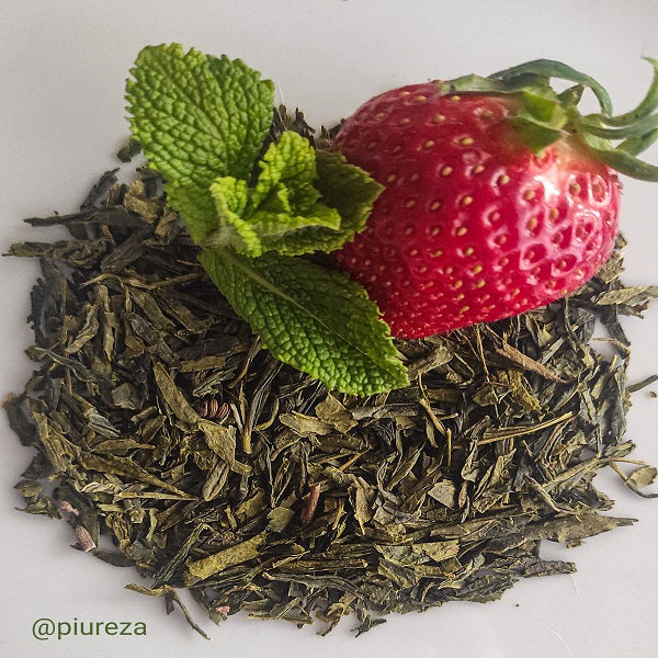 Té verde Sencha con Fresas y Menta Bio Piureza