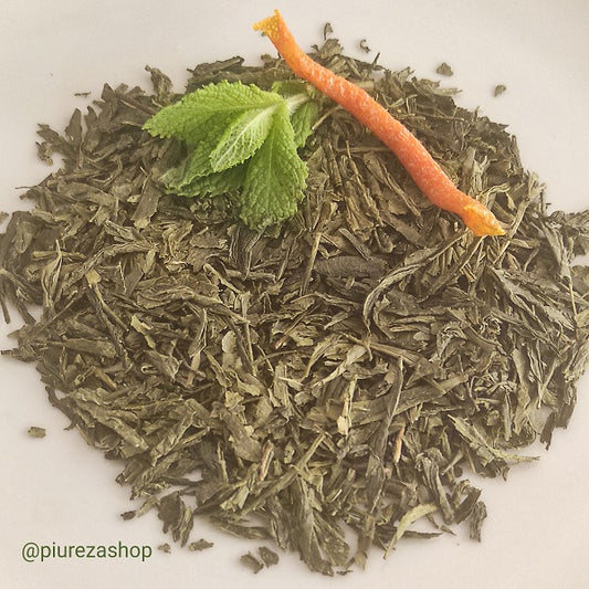 Té verde Sencha Bio con Menta y Naranja Piureza